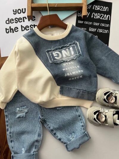 بلوز ترکیبی جین I.N.G (وارداتی) کد ۱۶-۲۰